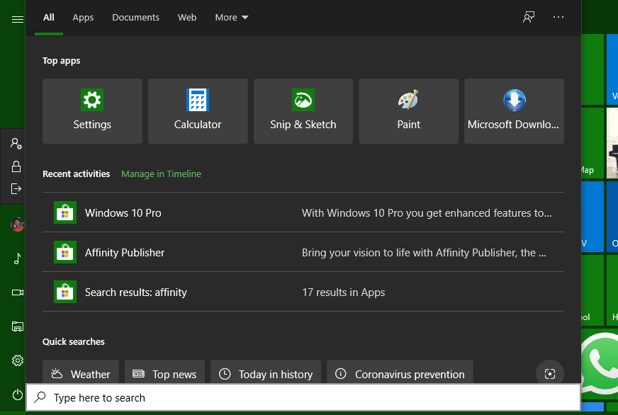 Search opens on top of start ec760ea8-5164-4d0c-9a73-80cd7d1606c7?upload=true.png