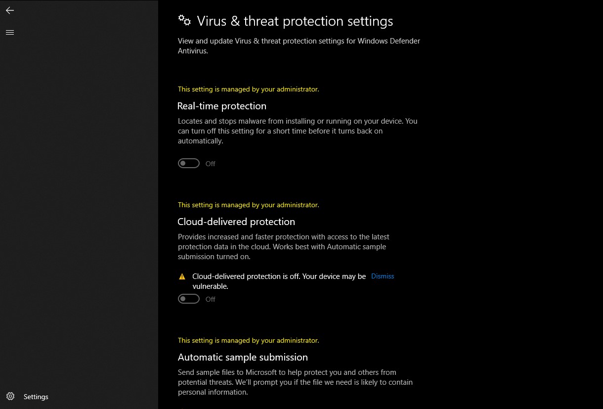 Can't enable real time protection in windows defender eca620d1-99fc-41f9-8a33-30031b434054?upload=true.jpg