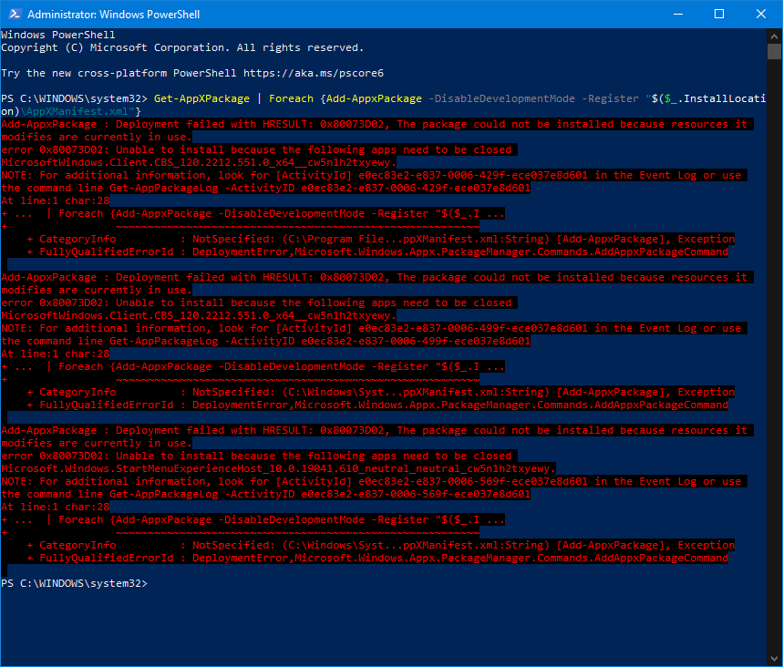 Cannot install Windows preinstalled apps like Store, Mail, Calendar, etc. ed01b209-4270-403c-8a2b-9f1f064ee214?upload=true.png