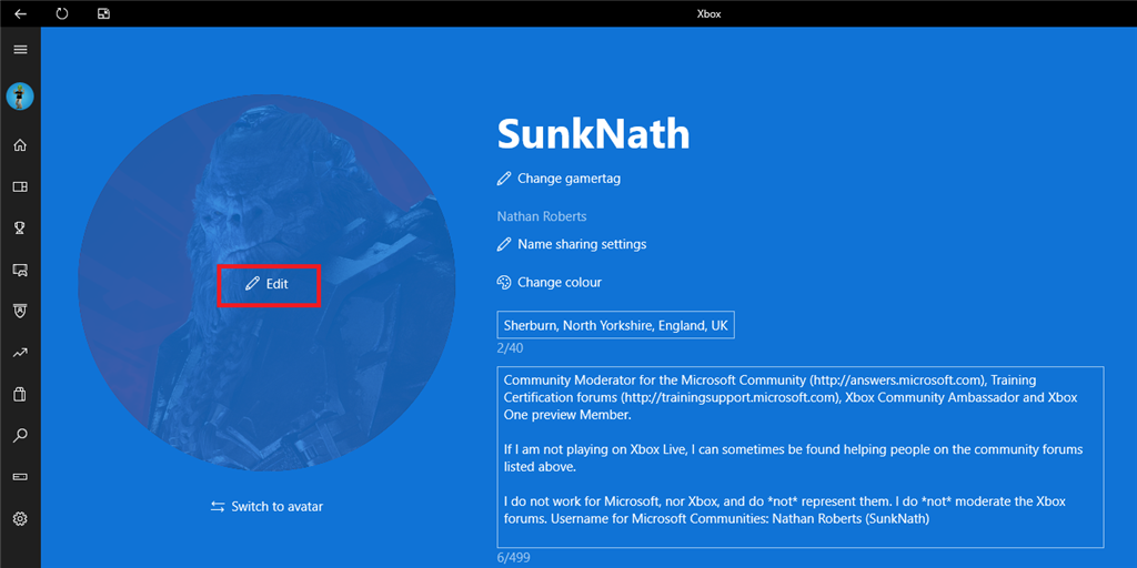 I can't change my profile picture to a custom one on PC but I can on xbox ed667a03-86fa-4326-ac16-a896183b5b60.png
