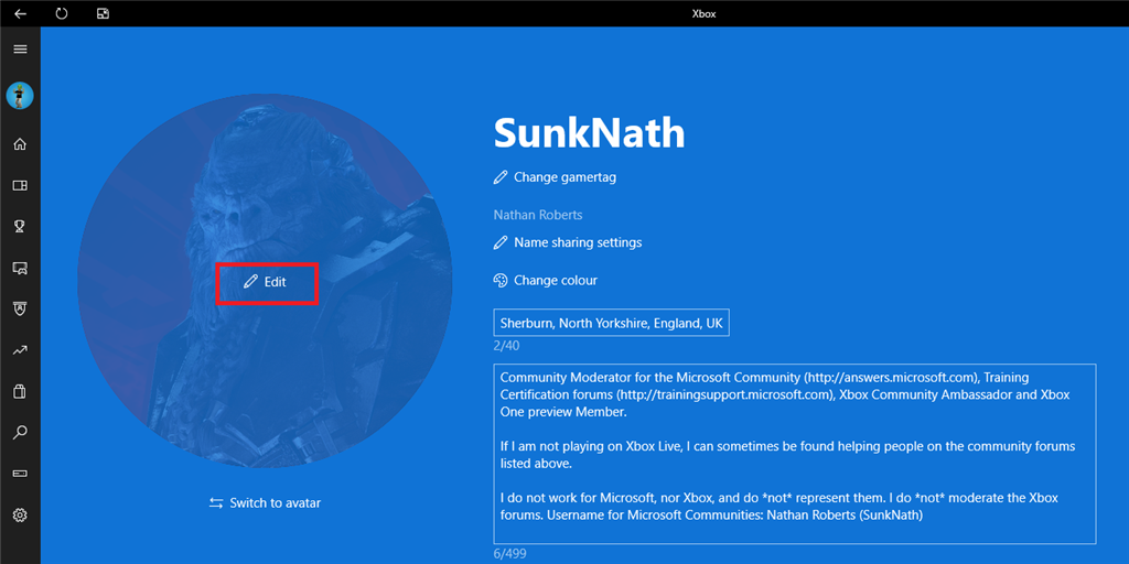 How do you change your profile picture on the Xbox (Beta) app for Windows 10? ed667a03-86fa-4326-ac16-a896183b5b60.png
