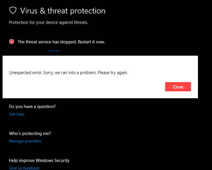 My windows defender is disabled after uninstalling ESET antivirus. PLEASE HELP ME ASAP!!! ed7686e4-8e04-448e-ad88-c01b352ba6ff?upload=true.png