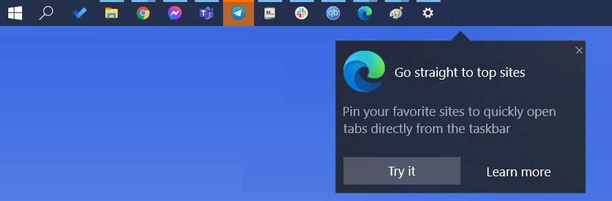 Windows 10 taskbar is now pushing Microsoft Edge web apps Edge-alert.jpg