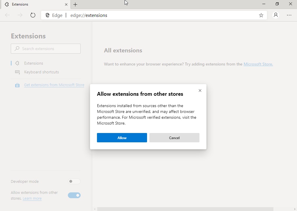 Hands-on with the early features of Microsoft Chromium Edge on Windows 10 Edge-Chrome-extensions.jpg