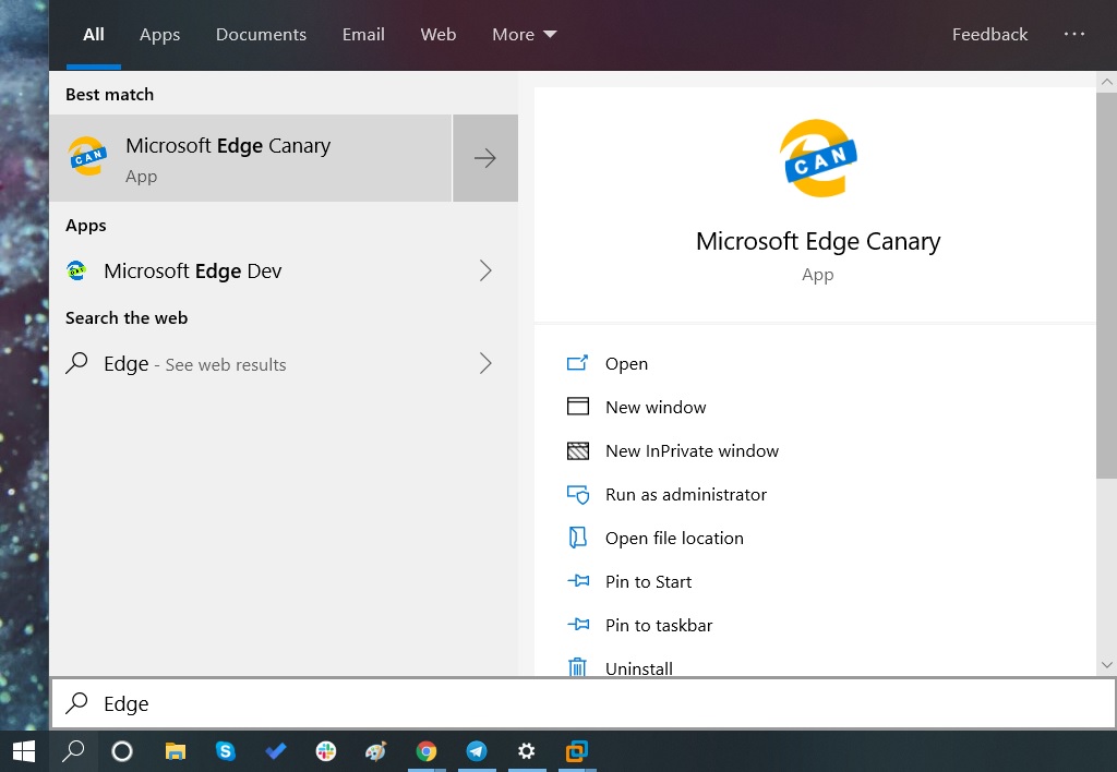 Windows 10 Build 18362.266 hides old Edge when new Edge is installed Edge-disappeared.jpg