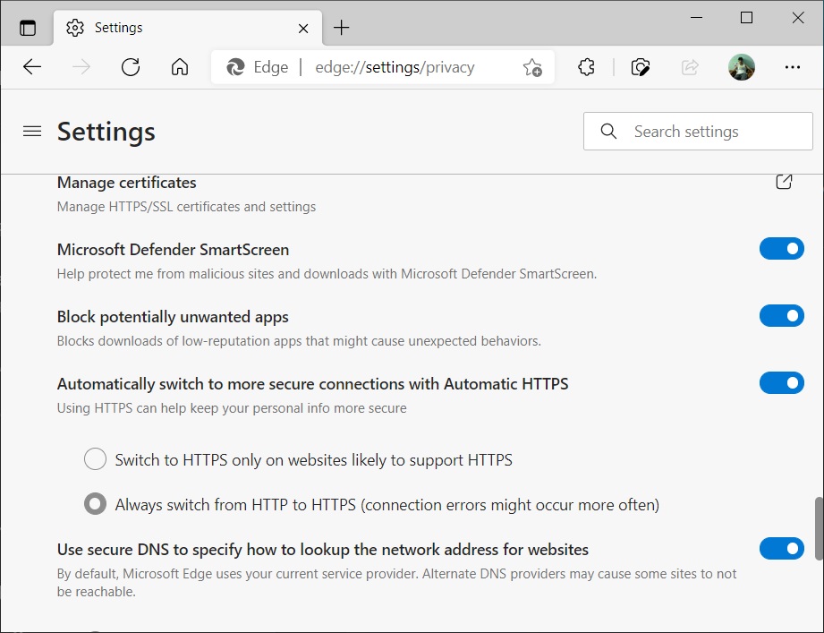 Microsoft Edge is getting new security improvements on Windows 10 Edge-HTTPS-only-mode.jpg