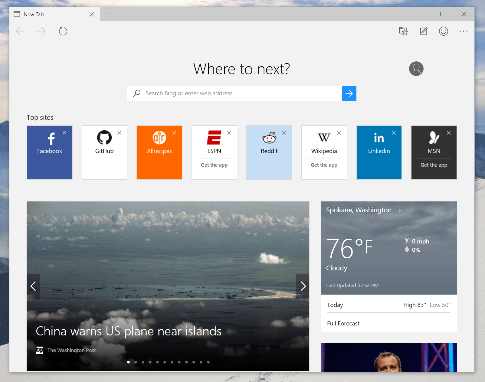 Edge (v86.0.622.58) - New Tab Page issue - unable to customize edge_newtab_10122_1.png