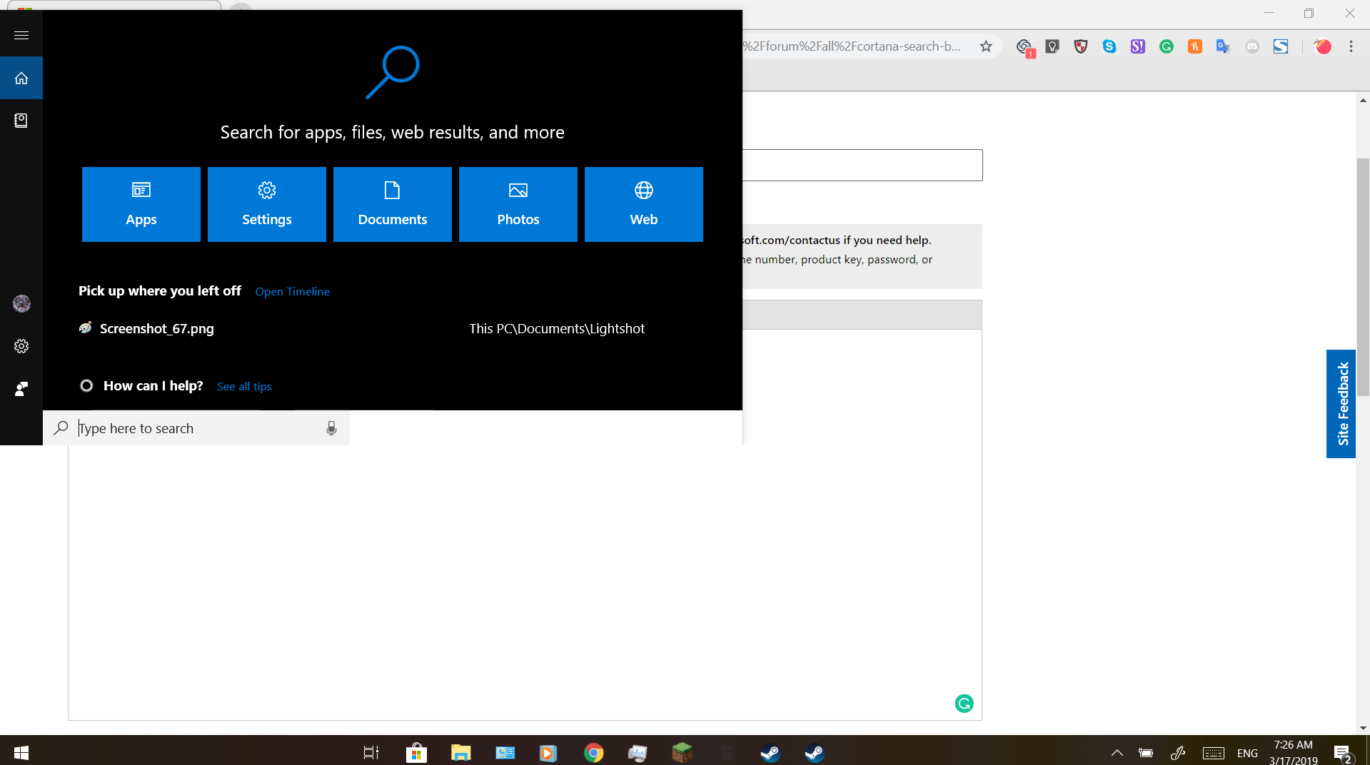 Cortana Search bar glitch? ee2dde74-ecf7-46c0-bdbd-c97f517e436d?upload=true.png