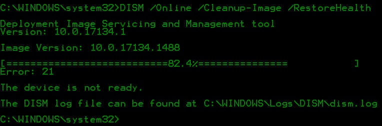 Error 21 "The device is not ready"  when running "DISM /Online /Cleanup-Image... ee4cee03-4a88-4c68-8e4b-d0e0944ee37e?upload=true.png
