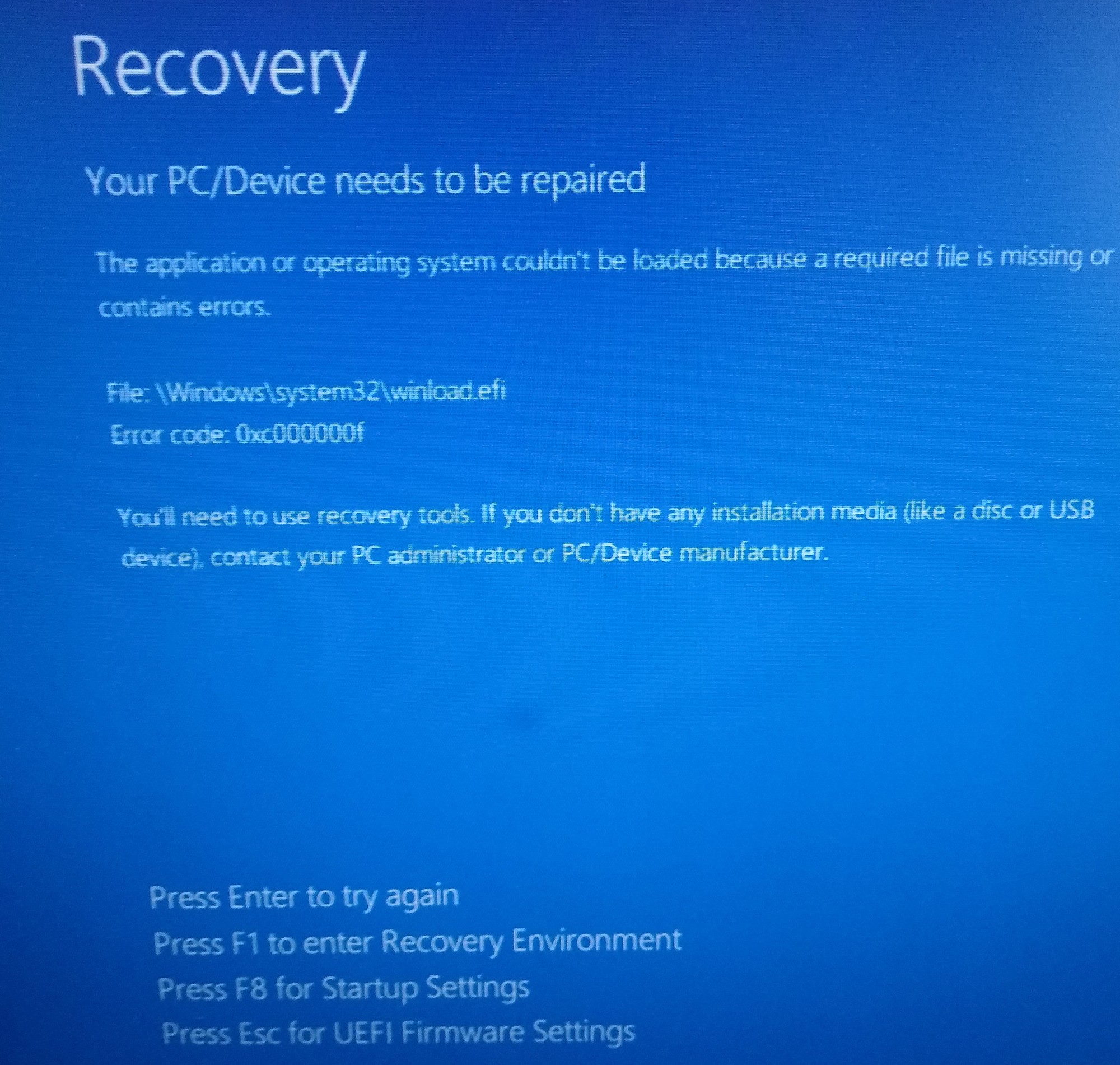 error code 0xc000185 and 0xc000000f ee63d740-38b0-4c0d-a52b-703275db8ef6?upload=true.jpg