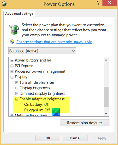 Screen dims when playing games in Windows 10 Enable-adaptive-brightness.png