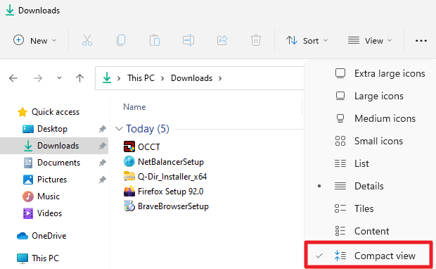 Enable Compact View in Windows 11's File Explorer for improved usability enable-compact-view-windows-11.png