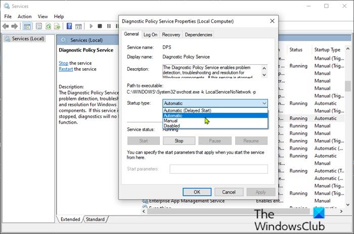 BatteryReport not working, fails with unexpected errors 0x422, 0xb7 or 0x10d2 on Windows 10 Enable-Diagnostic-Policy-Service.jpg