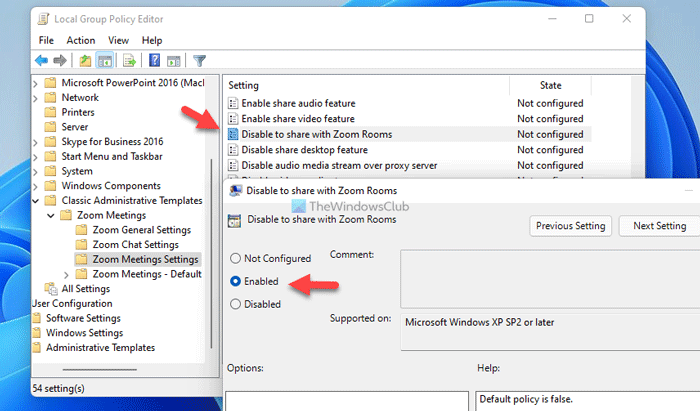 How to enable or disable Share to Zoom Rooms on Windows 11/10 enable-disable-share-to-zoom-rooms.png