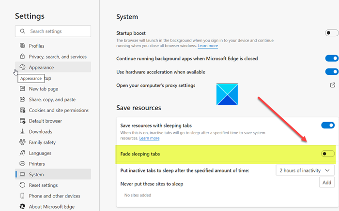Microsoft Edge tabs are faded in Windows 10 enable-fade-sleeping-tabs.png