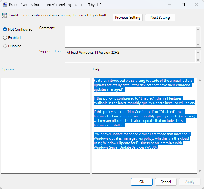 Windows 11's Get Updates as soon as they're available feature explained enable-features-introduced-via-servicing-that-are-off-by-default.png