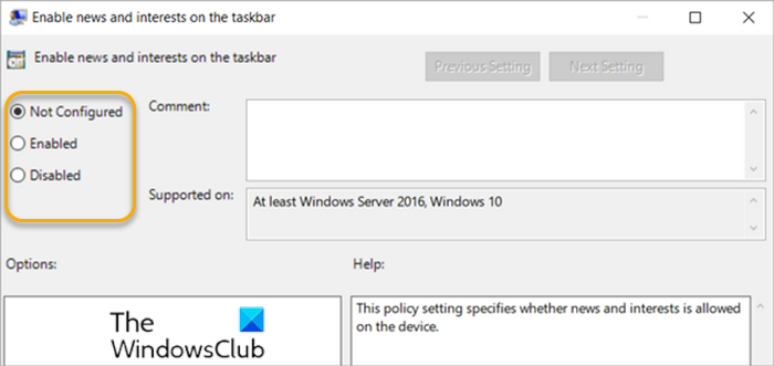 Enable or Disable News and Interests on Taskbar using Group Policy or Registry Editor Enable-or-Disable-News-and-Interests-on-Taskbar-GPEDIT.png