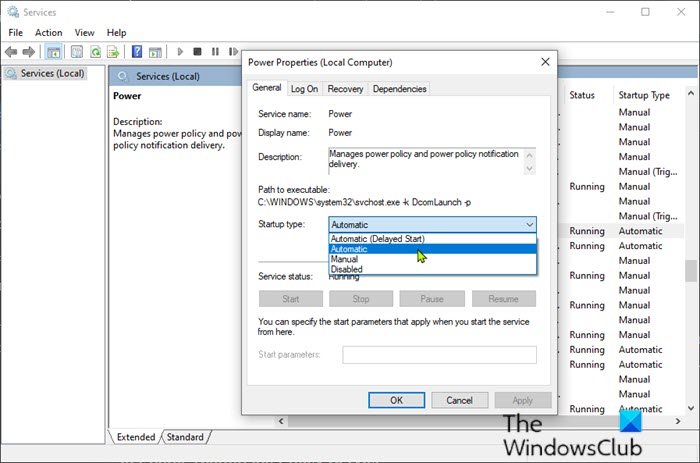 BatteryReport not working, fails with unexpected errors 0x422, 0xb7 or 0x10d2 on Windows 10 Enable-Power-Services.jpg