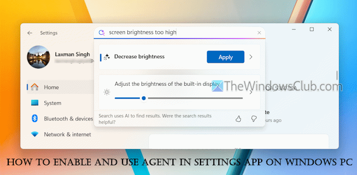 How to enable and use Agent in Settings on Windows 11? Enable-use-agent-settings-app-Windows-11.png