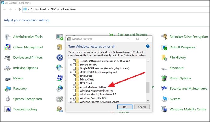 Fix WslRegisterDistribution failed with error 0x80070032 Enable-Virtual-Machine-Platform.jpg