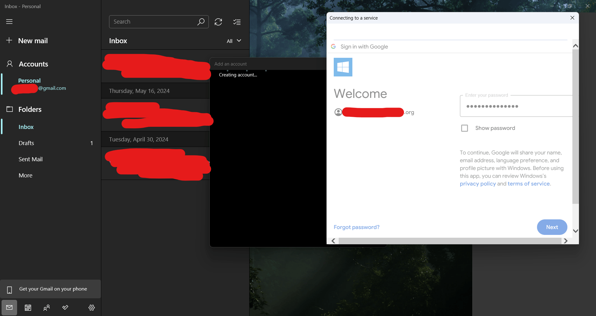 I am unable to sign back into Windows Mail with my Google Workplace email EnORTEUiQXr%2BPQ1QVm9J0kL7gHQkd1lvCMdaTW1Ie7Nyy6FyduJcwsTMh2y5uoIugMBUUnoY5YFZDYfbQOeLW8VokBI%3D.png