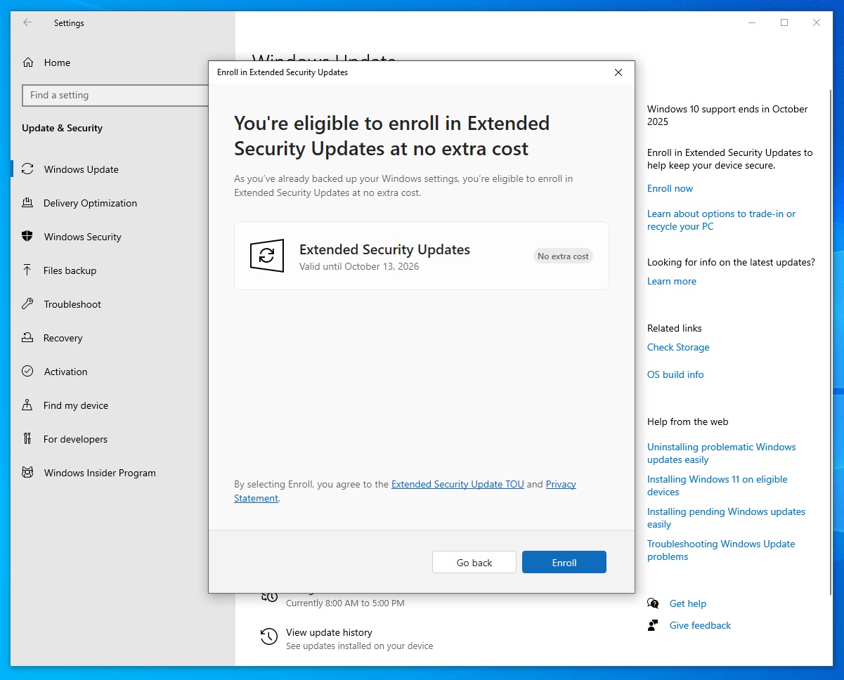 Google Chrome will check Windows 11 eligibility on your PC for Windows 10 EOL Enroll-into-Windows-10-extended-security-updates-toggle.jpg
