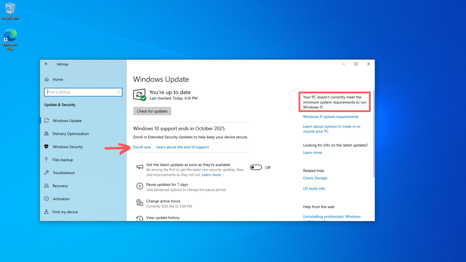 Windows 10 KB5078885 out with a GPU fix, Secure Boot 2023, direct download links for... Enroll-now-to-Windows-10-ESU-page-in-the-Update-Security-page.jpg