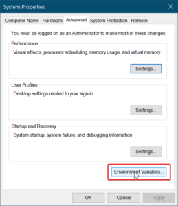 Unable to execute file in temporary directory error, Error 5, Access Is Denied environment-variables-259x300.png