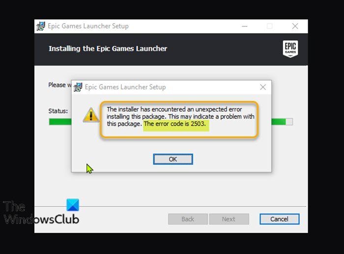 Fix Epic Games Launcher Installer error code 2503 and 2502 on Windows 11/10 Epic-Games-error-code-2503-and-2502.jpg
