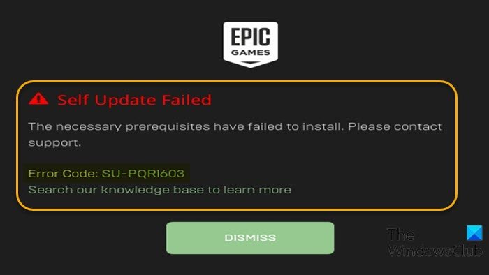 Fix Epic Games error code SU-PQR1603 or SU-PQE1223 in Windows 11/10 Epic-Games-error-code-SU-PQR1603.jpg