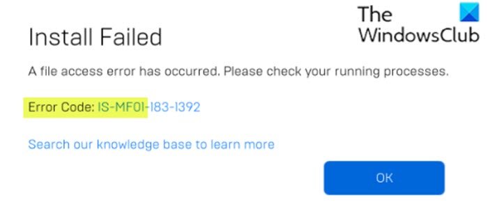 Fix Epic Games error code IS-MF-01 and LS-0009 on Windows 11/10 Epic-Games-Launcher-error-code-IS-MF-01.jpg