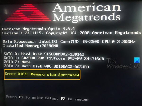 Error 0164, Memory size decreased – RAM issue on Windows 10 computer Error-0164-Memory-size-decreased.jpg