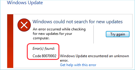 Unable to find fixed solution on Windows update erro 0x80070002 error-code-0x80070002.png