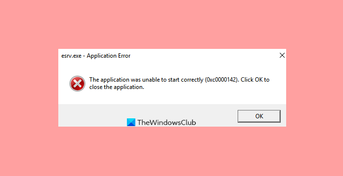 Fix ESRV.exe Application Error, The application was unable to start correctly (0xc0000142) esrv-exe.png