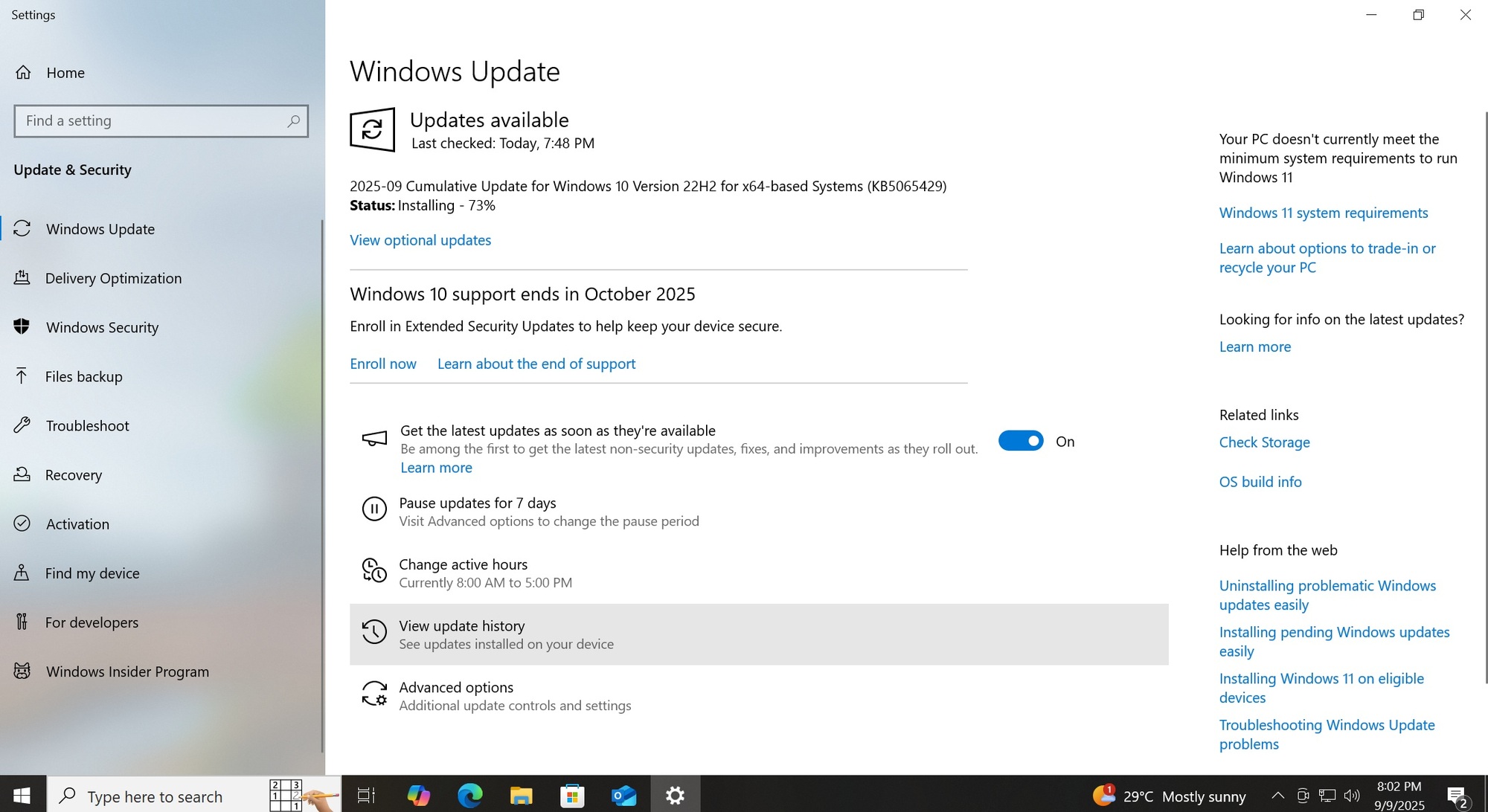 Windows 10 KB5065429 released ahead of EOL, direct download links (.msu) esu-enrollment.jpg