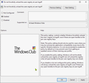 Event ID 10006 and 1530: COM+ application not working in Windows 10 Event-ID-10006-and-1530_Do-not-forcefully-unload-the-user-registry-at-user-logoff-300x278.png