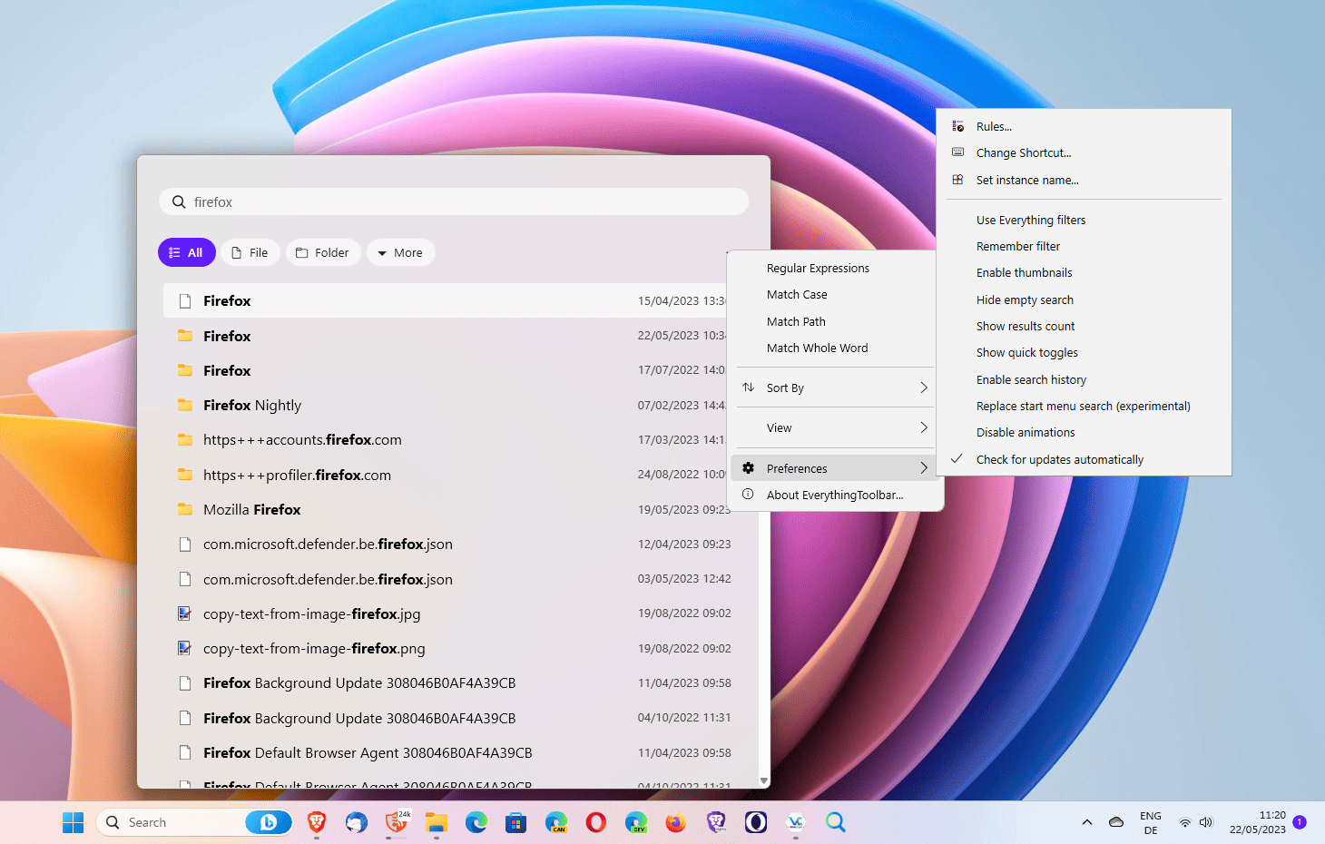 EverythingToolbar Windows search gets an update checker everythingtoolbar.png