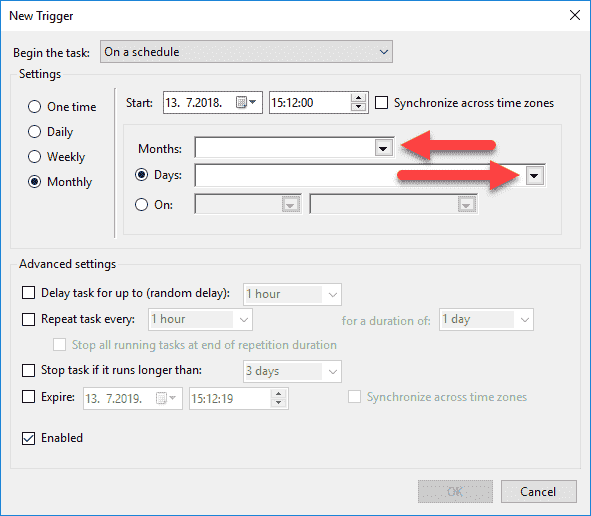 Can't define monthly trigger in task scheduler EwWc7p4.png