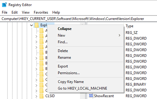 How to reset the Screenshots counter on Windows 10 export-registry-key.png