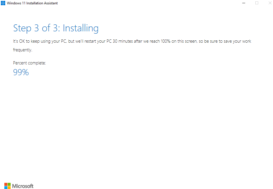 Windows 11 installation assistant stuck at 99% eyOnjplB698WLmm8j%2fPnNWS7wKYmlC7IdJuZwTTe7Zjgtn9DpCuDc4tLGnEkAF8VKxUGoE%2fUboNseJEwiTizvzdt0%3d.png