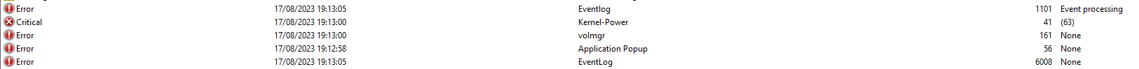 Windows 11 Pro: Recurring BSOD Event ID 41 / 161 / 56 / 6008 ezlmeTIfdWZzGAay6sgdrhIuUWjqCiSf3kh1rjRJB6oZGPWkI%2bf8Q1xc9C69tKo79PG1Jnn7G94i62l%2bqZrXtKjZI%3d.png