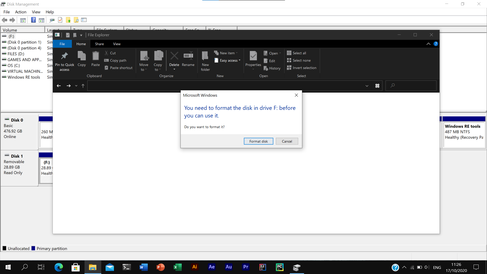 USB Flash drive not able to format f017fa63-6e15-4f49-9ea3-bb7c5a524a25?upload=true.png