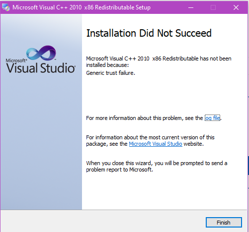 Vc++2010 Redistributable Package x86 failed to install due to generic trust issues f08200eb-8856-403b-a640-0d430977f20b?upload=true.png