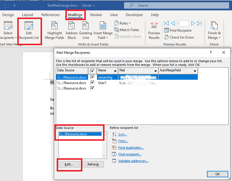 Office 365 Word: Mail Merge - Is it Supported for editing if the Source file is Saved in a... f0ac2b69-93de-4ec9-8337-de652ebd34d0?upload=true.png