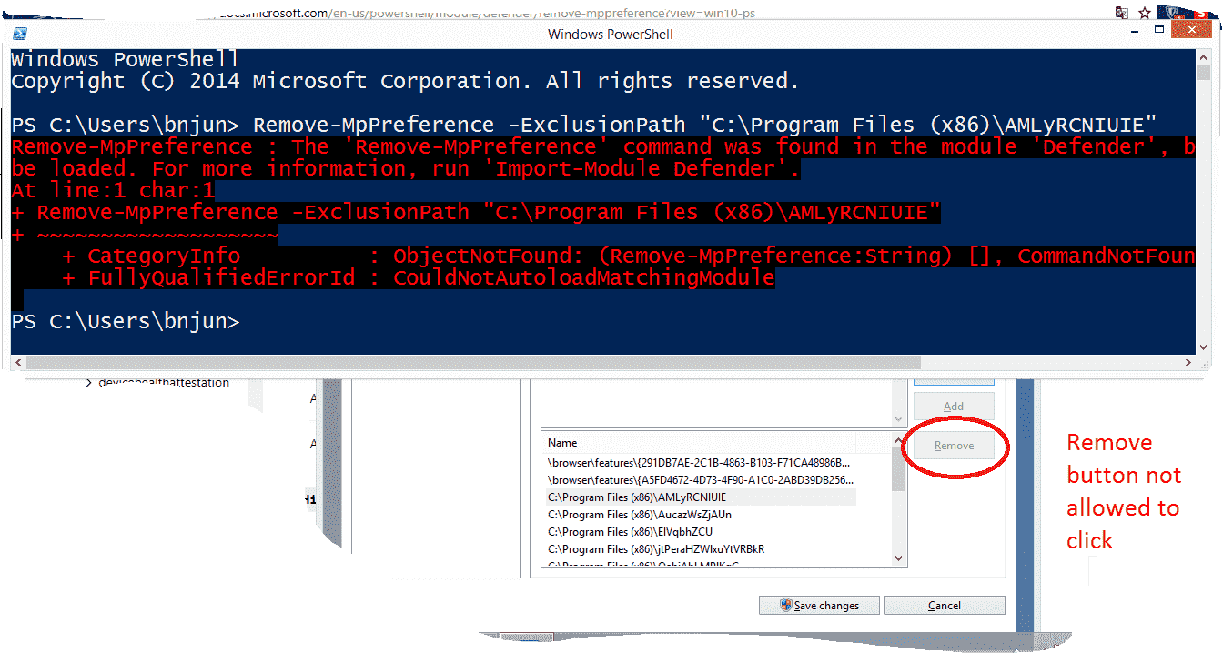 Unable to remove exclusions files and location (Either in Safe mode run Windows Defender or... f116cd0d-0759-405e-a739-7c029a542082?upload=true.png