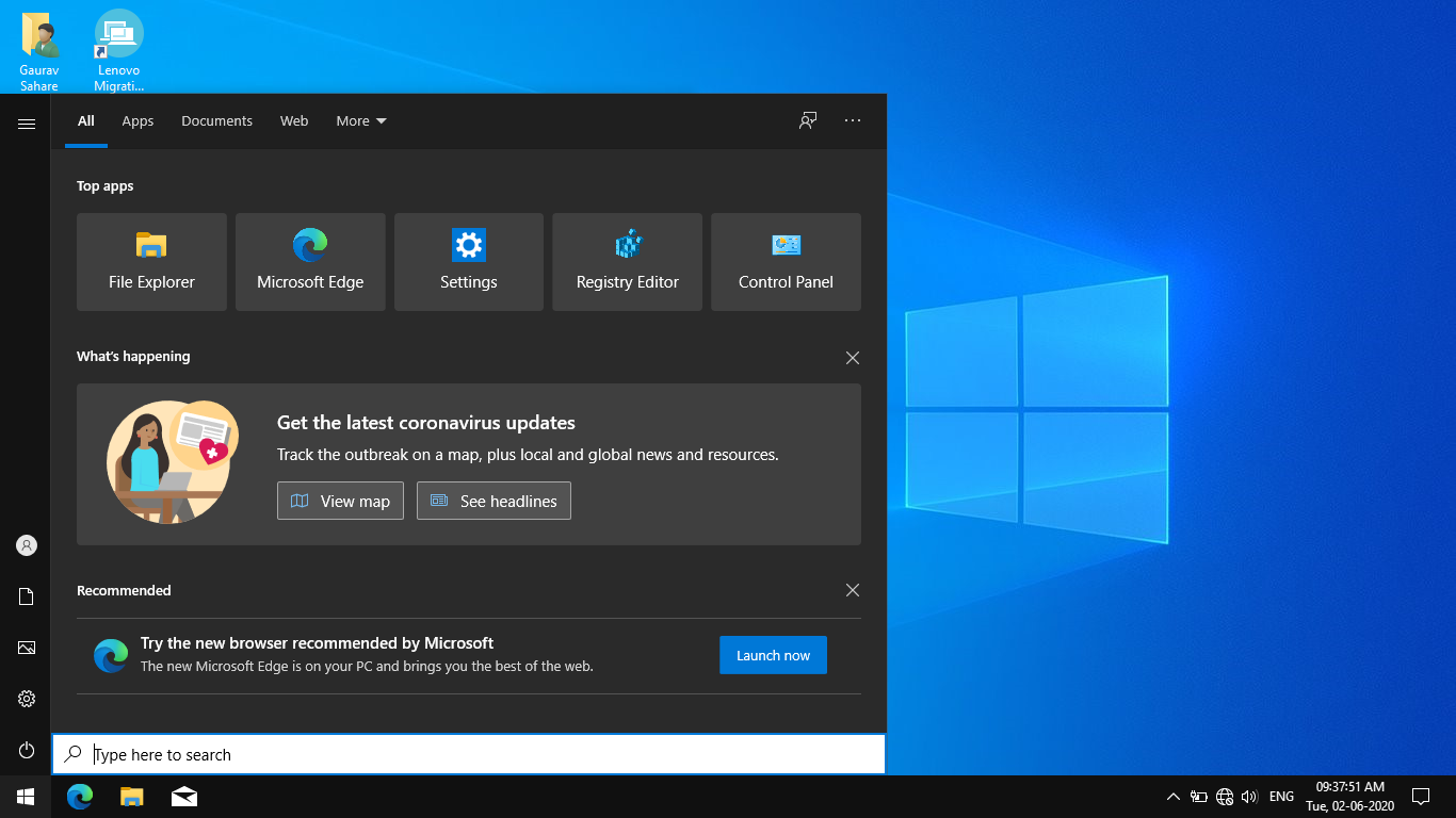 Start menu appearing with Black Background Screen in Windows 10 May Update 2020 f22dd297-6293-4c70-af82-d045de3632e4?upload=true.png