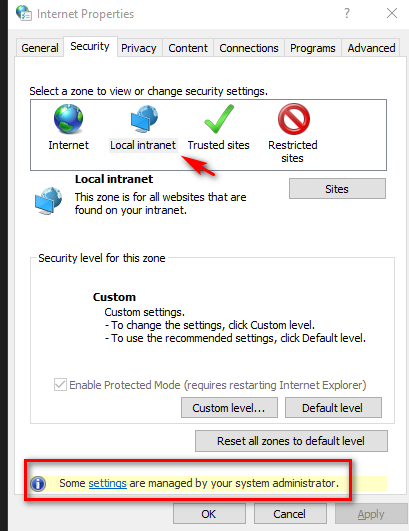 Error: Some Settings are managed by your system administrator, when changing Security... f23db0d1-4371-47d0-8257-9036af558433?upload=true.jpg