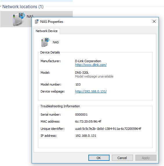 Cannot Map NAS in Windows 10 Pro x64, however the device is accessible from the network f26d03b3-9102-4fbc-9842-9f63aeeb6366?upload=true.jpg
