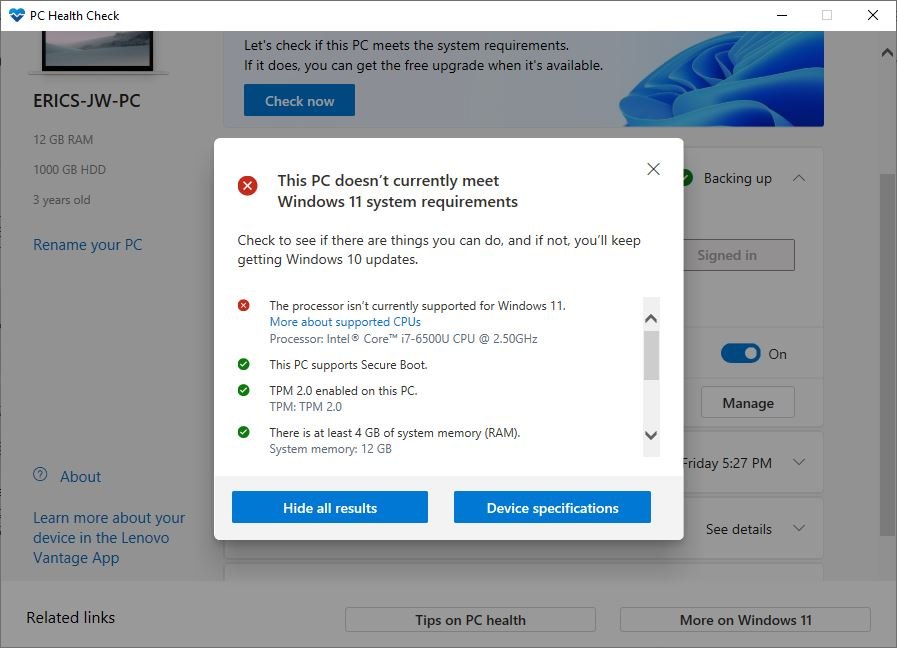About processor compatibility with Windows 11 - the Intel i7-6500U 2.5Ghz processor with... f26ee382-ef1d-499d-be75-6fa446a6f9a5?upload=true.jpg