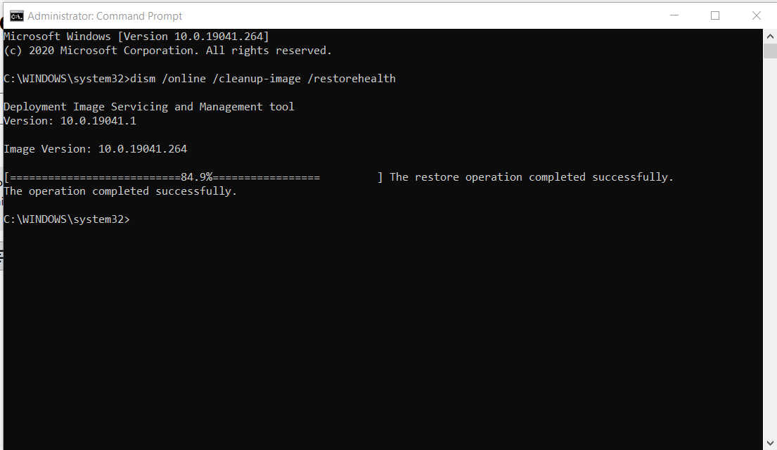 DISM.exe is behaving abnormally f3352cf0-9765-467b-aa68-364261bf0bb8?upload=true.png